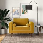Amber Dark Yellow Velvet Lounge Chair - Image 4