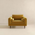 Amber Dark Yellow Velvet Lounge Chair - Image 5