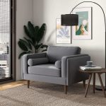 Amber Grey Velvet Lounge Chair - Image 2