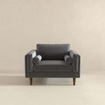 Amber Grey Velvet Lounge Chair - Image 3