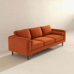 Amber Mid Century Modern Burnt Orange Luxury Modern Velvet Sofa - Image 4
