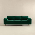Amber Mid Century Modern Dark Green Luxury Modern Velvet Sofa - Image 2