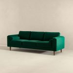 Amber Mid Century Modern Dark Green Luxury Modern Velvet Sofa - Image 3