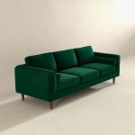 Amber Mid Century Modern Dark Green Luxury Modern Velvet Sofa - Image 4