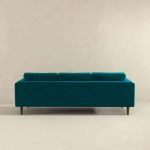 Amber Mid Century Modern Teal Luxury Modern Velvet Sofa - Image 5