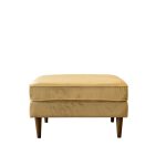 Amber  Square Upholstered Ottoman (Yellow Velvet) - Image 5
