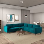 Amber Teal Velvet Corner Sectional Sofa - Image 2