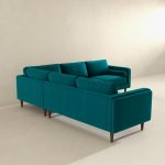 Amber Teal Velvet Corner Sectional Sofa - Image 3