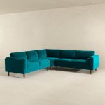Amber Teal Velvet Corner Sectional Sofa - Image 4