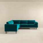 Amber Teal Velvet Corner Sectional Sofa - Image 5