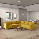 Amber Yellow Velvet Corner Sectional Sofa - Image 2