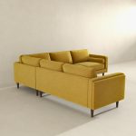 Amber Yellow Velvet Corner Sectional Sofa - Image 3