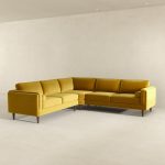 Amber Yellow Velvet Corner Sectional Sofa - Image 4