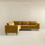 Amber Yellow Velvet Corner Sectional Sofa - Image 5