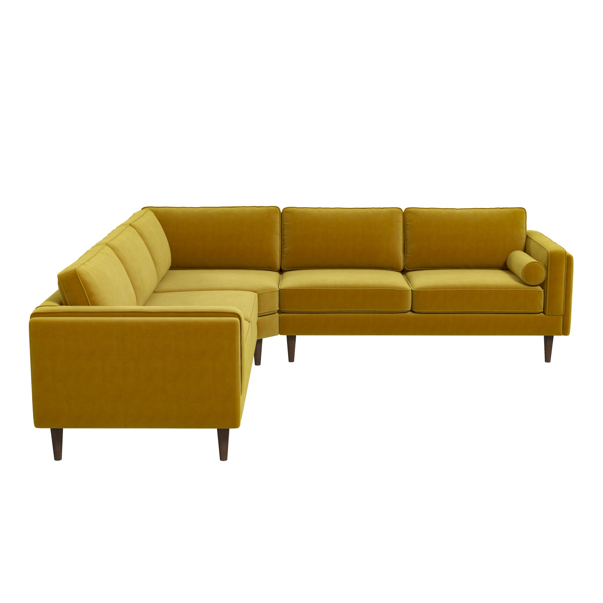 Amber Yellow Velvet Corner Sectional Sofa Amber Yellow Velvet Corner Sectional Sofa