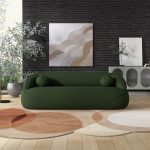 Andrew Dark Green Boucle Sofa - Image 2