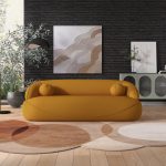 Andrew Mustard Yellow Boucle Sofa - Image 3