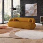 Andrew Mustard Yellow Boucle Sofa - Image 4
