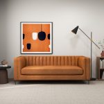 Angelina Cognac PU Leather Sofa 84" - Image 5