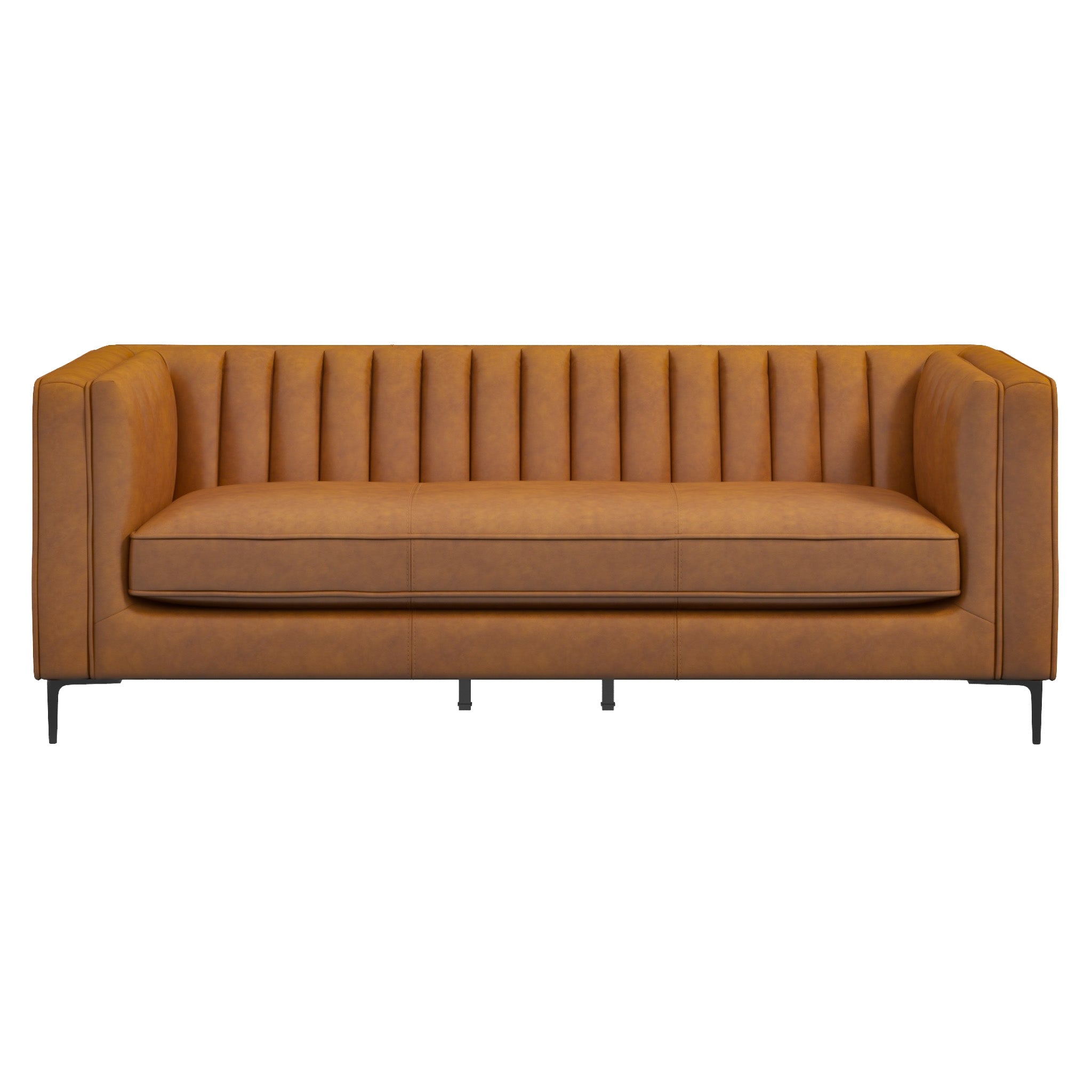 Angelina Cognac PU Leather Sofa 84" Angelina Cognac PU Leather Sofa 84"