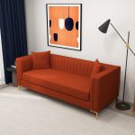 Angelina Red Boucle Sofa 84" - Image 3