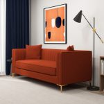 Angelina Red Boucle Sofa 84" - Image 5