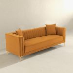Angelina Sofa 91" (Cognac Velvet) - Image 4