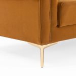 Angelina Sofa 91" (Cognac Velvet) - Image 5
