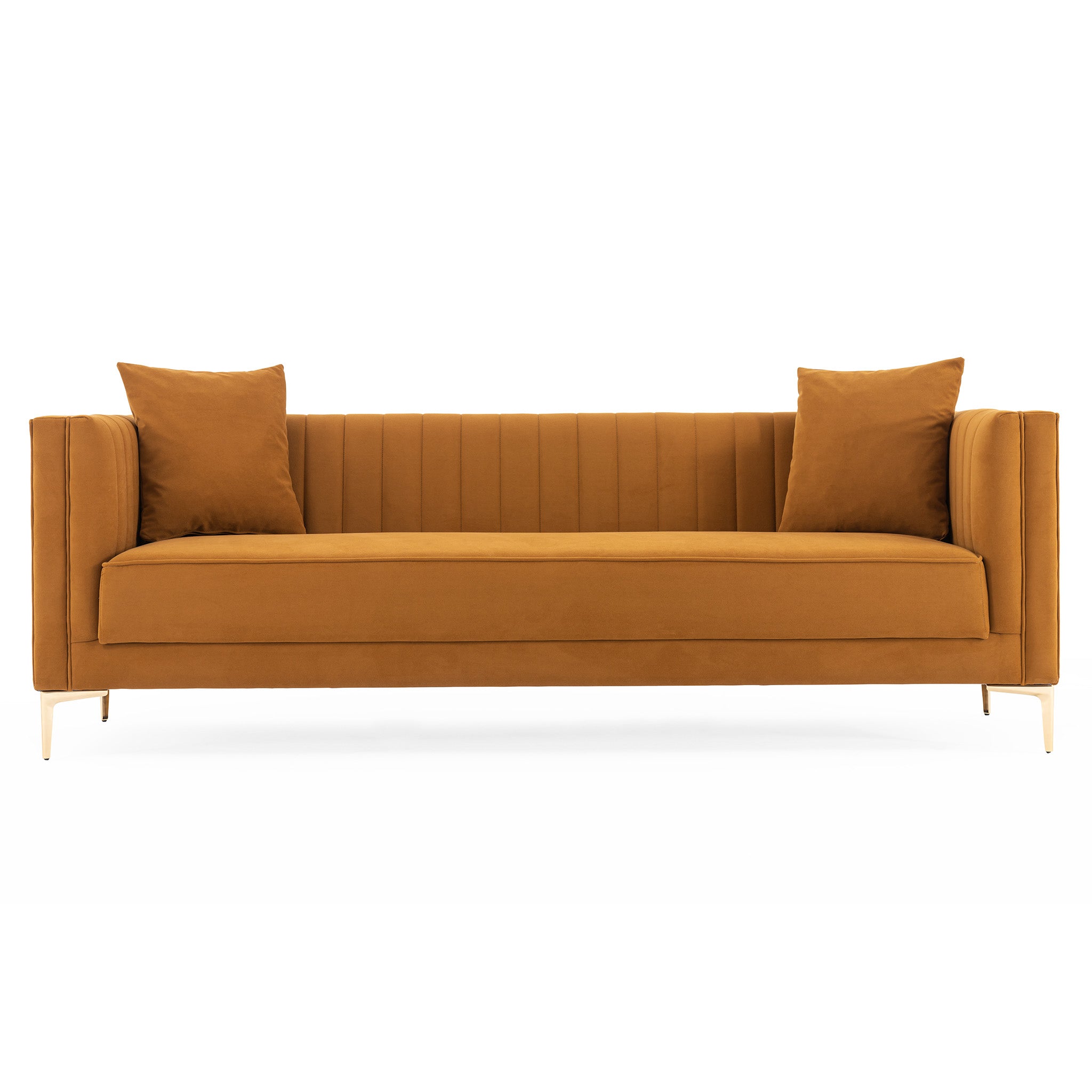 Angelina Sofa 91" (Cognac Velvet) Angelina Sofa 91" (Cognac Velvet)