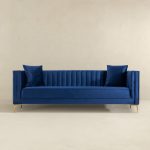 Angelina Sofa 91" (Dark Blue Velvet) - Image 3