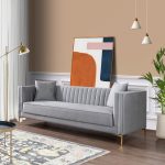 Angelina Sofa 91" (Light Grey Velvet) - Image 2