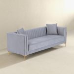 Angelina Sofa 91" (Light Grey Velvet) - Image 3