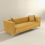 Angelina Sofa 91" (Yellow Mustard Velvet) - Image 3