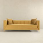 Angelina Sofa 91" (Yellow Mustard Velvet) - Image 4
