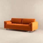 Anthony  Burnt Orange Pillow Back Velvet Sofa - Image 5