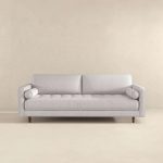 Anthony Light Grey Pillow Back Fabric Sofa - Image 3