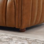April Mid Century Modern Luxury Tight Back Tan Leather Couch - Image 2