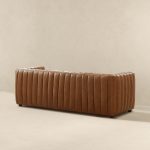 April Mid Century Modern Luxury Tight Back Tan Leather Couch - Image 4