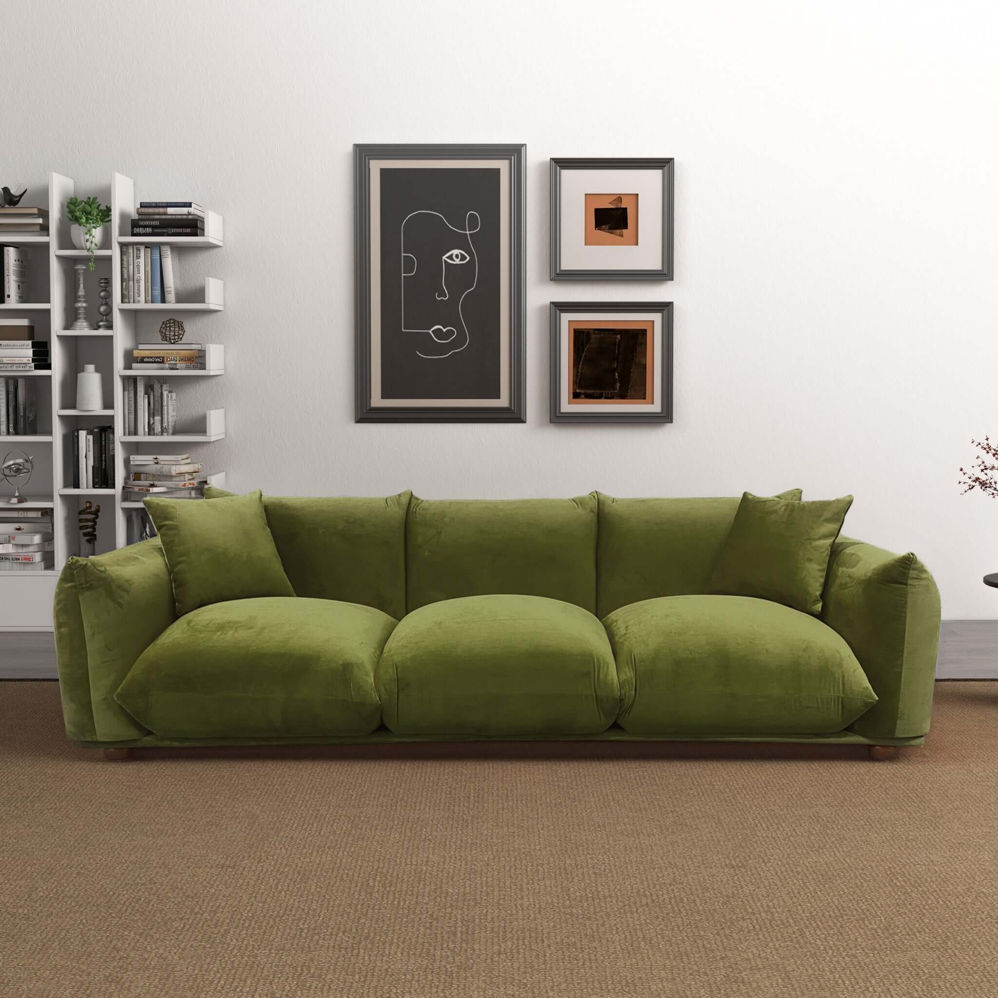 Arlo Olive Green Velvet Sofa Arlo Olive Green Velvet Sofa