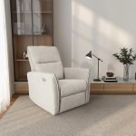 Asheville Cream Suede Recliner Chair - Image 2