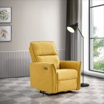 Asheville Dark Yellow Suede Recliner Chair - Image 2