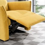 Asheville Dark Yellow Suede Recliner Chair - Image 5