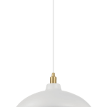 Astral Single Light White Pendant Lamp with Golder Brass Finish for Entrance Kitchen Island 14"D × 8"H