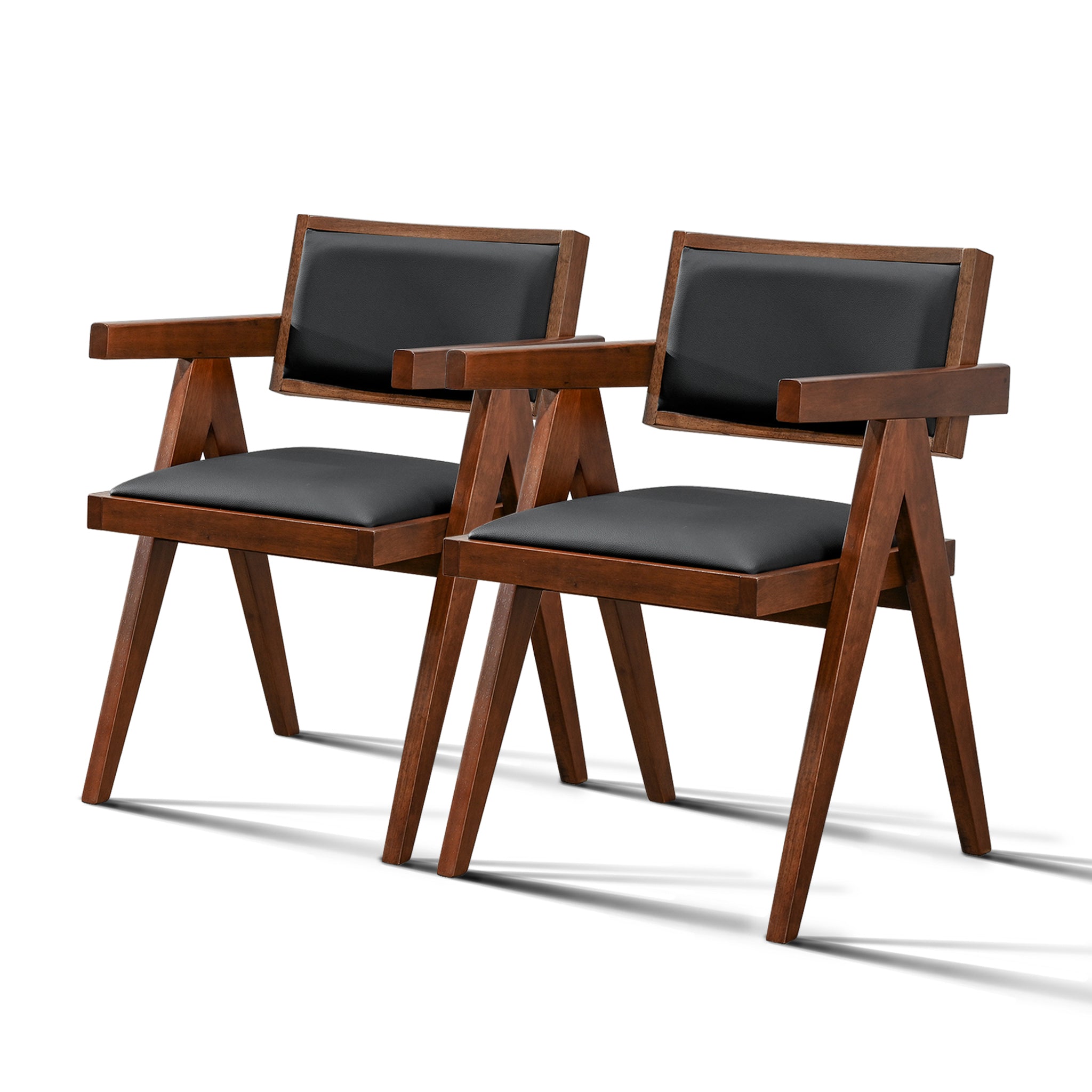Athena Black Vegan Leather Dining Chair (Set Of 2) Athena Black Vegan Leather Dining Chair (Set Of 2)