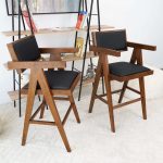 Athena Counter Chair In Black Vegan Leather - Image 3