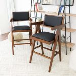 Athena Counter Chair In Black Vegan Leather - Image 5