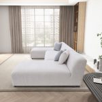Audrey Cream Chenille U Shape Corner Sofa - Image 4