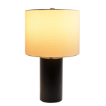 Aura Black Table Lamp with On/Off Switch Black Block Base - Image 2