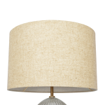 Aurora Ribbed Glass Lamp Base Clear Table Lamp Large Linen Shade - Image 3