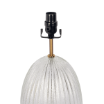Aurora Ribbed Glass Lamp Base Clear Table Lamp Large Linen Shade - Image 5